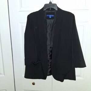 Apt 9 Women PXL Black Suit Coat Blazer 3/4 length sleeves